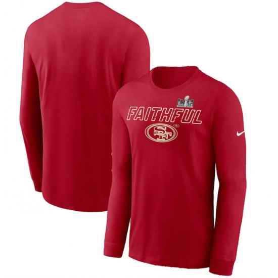 Men San Francisco 49ers Scarlet Super Bowl LVIII Local Long Sleeve T Shirt